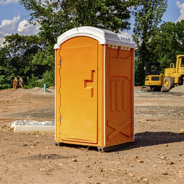 how often are the portable restrooms cleaned and serviced during a rental period in Crownpoint